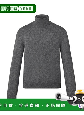 自营欧洲直邮LV路易威登 LVSE男士灰色棉压纹高领毛衣