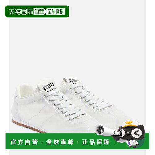 香港直邮Miu Miu 缪缪 女士 Plume 皮革边运动鞋