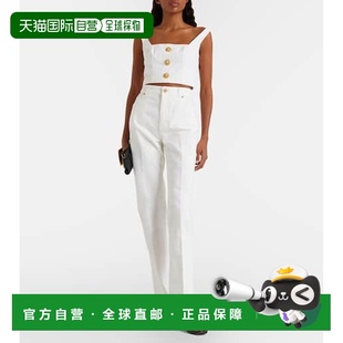 女士 巴尔曼 牛仔短款 上衣 舒 1h可退 white白色 香港直邮Balmain