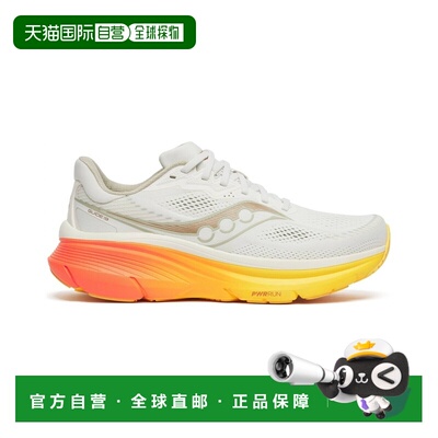 自营欧洲直邮SAUCONY索康尼 GUIDE 19男士米白色/火焰色网布跑步
