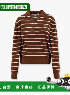 1h可退 香港直邮Miu Miu 缪缪 女士 刺绣弹力棉混纺Polo衫 MML03E