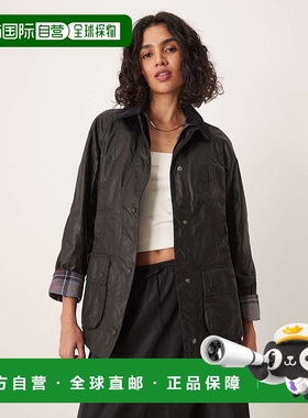 1h可退 香港直邮Barbour 巴伯尔 女士 Beadnell 蜡夹克(黑色)外套