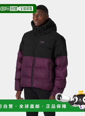 自营欧洲直邮Helly Hansen 男士紫色/黑色聚酰胺Oslo图案蓬松夹克