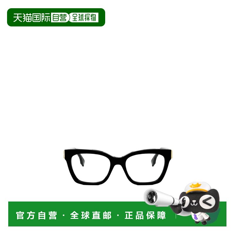 1h可退 香港直邮FENDI 女士眼镜 FE50073I001 AW2025 黑色 徽标平