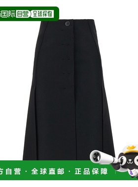 香港直邮Lanvin 朗雯 女士 黑色羊毛混纺半身裙 RWST00075805H231
