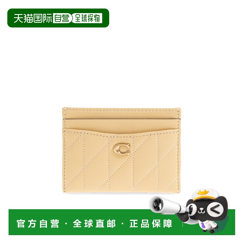 1h可退 香港直邮COACH 女士卡包 CM4340B4VN SS2026 黄色 Leather