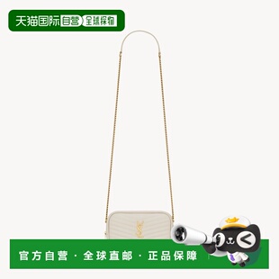 自营欧洲直邮YSL圣罗兰 LOU系列女士复古白小牛皮拉链开合相机单