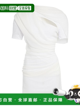 香港直邮Jacquemus 女士 Castagna 剪口垂褶雪纺迷你连衣裙