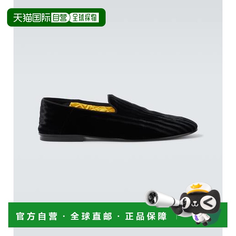 香港直邮Tom Ford 汤姆 福特 男士 Steven 条纹天鹅绒乐福鞋