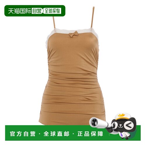 美国直邮Chloe 蔻依 女士 褶皱连体衣 BROWN 棕色时尚舒适吊带