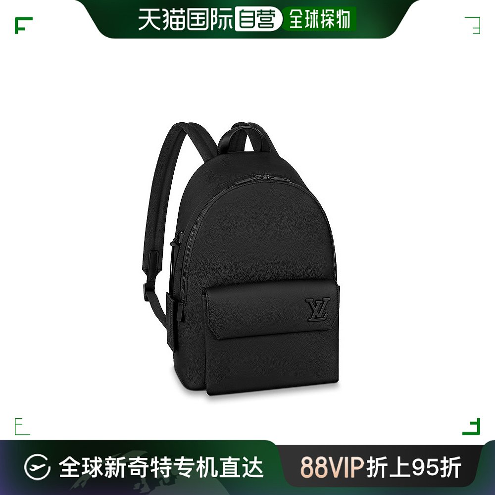 自营|louis vuitton/路易威登男士黑色粒面小牛皮双肩背包