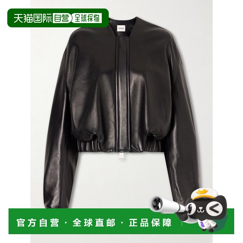 1h可退 美国直邮KHAITE 女士 Cordan 短款皮革夹克 62411012