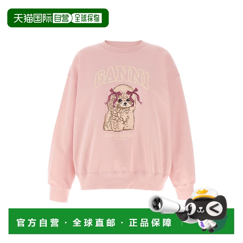 香港直邮GANNI 甘尼 女士 Front 印花运动衫 A1060026868