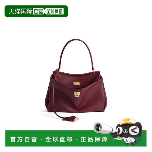 欧洲直邮BALENCIAGA（2025 年新品）女式小号 Rodeo 深酒红色手提
