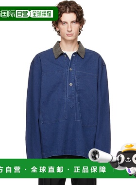 香港直邮J.W. Anderson 男士 蓝色 Patch Pocket Denim Polo 衫 D