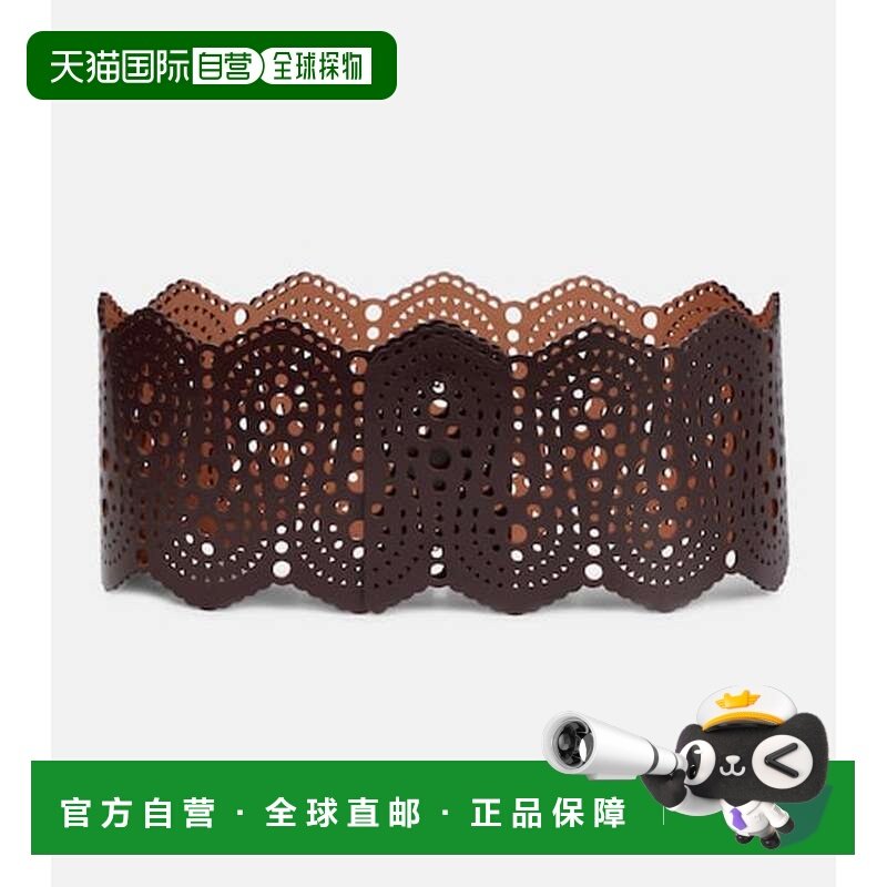 1h可退 香港直邮Alaia 女士 皮革束腰皮带 brown棕色 舒适时尚