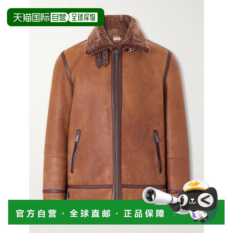 香港直邮Brunello Cucinelli 布内罗 古奇拉利 男士 毛羊皮夹克 M