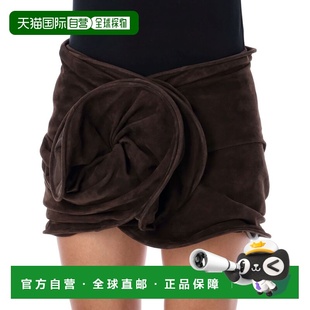 1h可退 香港直邮magda butrym 女士 MAXY 绒面革玫瑰迷你半身裙 2