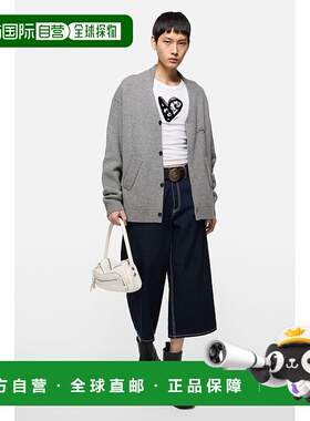 自营欧洲直邮Acne Studios FW25男士深灰色混色牦牛毛系扣开合V领