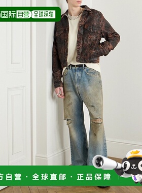 香港直邮1h可退 Acne Studios 艾克妮 男士 做旧字母花押牛仔夹克