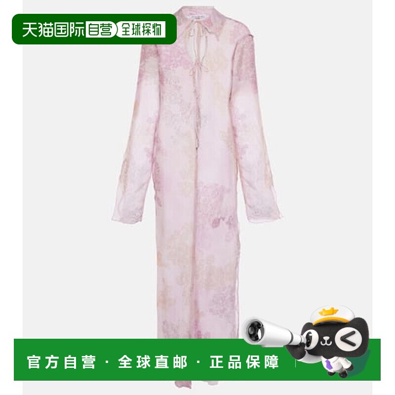 香港直邮Acne Studios 艾克妮 女士 印花棉质真丝雪纺中长连衣裙