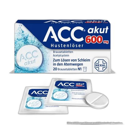 德国Hexal赫素乙酰半胱氨酸泡腾片20片600mg急性止咳化痰