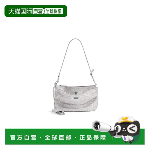 自营欧洲直邮Balenciaga巴黎世家 Rodeo女士烟灰色小牛皮水钻单肩