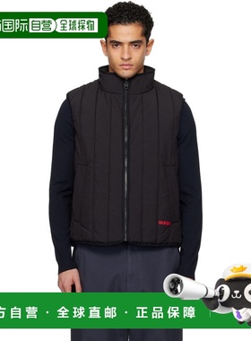 1h可退 香港直邮boss 雨果 男士 黑色 Lightweight Vertical Quil