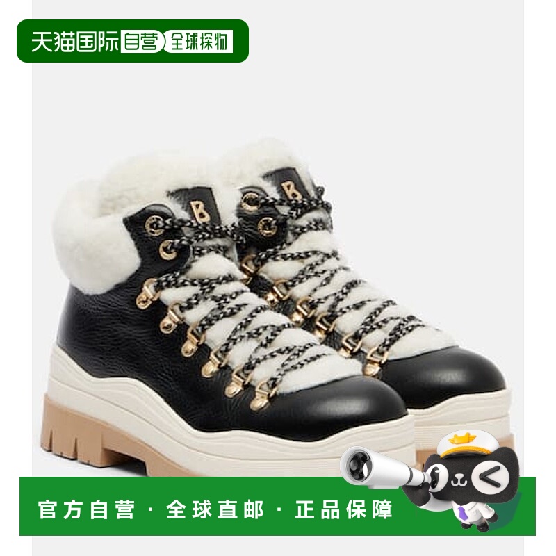 香港直邮bogner 博格纳 女士 Arosa 皮毛内里皮质绑带靴子