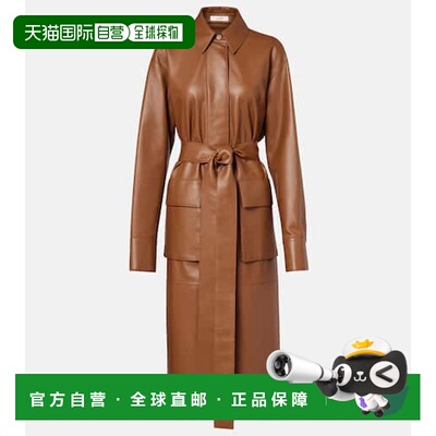 1h可退 香港直邮JOSEPH 约瑟夫 女士 Okabe 皮革大衣 brown棕色