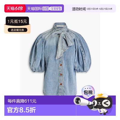 1h可退 香港直邮ZIMMERMANN 女士 牛仔布衬衫 7078TZESFADEDBLUE