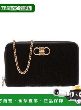 香港直邮Salvatore Ferragamo 黑色LOGO压花单肩包 069564722-D33