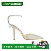 香港直邮Jimmy Choo Saeda 1h可退 水晶裹踝带高跟鞋 SAEDA100BBG