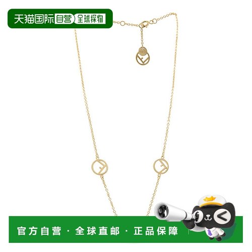 香港直邮Fendi 芬迪 女士 F IS 金色水晶金属项链 8AG7356DMF089U
