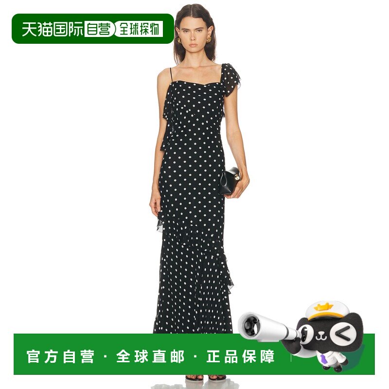 香港直邮Self-Portrait 女士 波尔卡圆点乔其纱长款连衣裙 SS2617