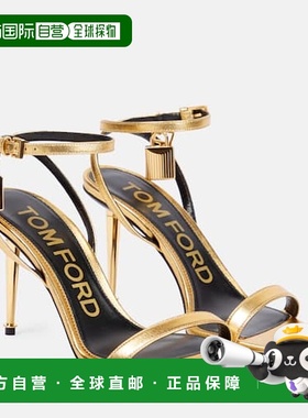 香港直邮Tom Ford 汤姆 福特 女士 Padlock 金属感皮质凉鞋 00099