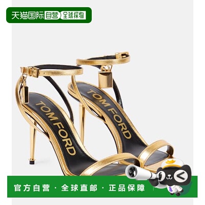 香港直邮Tom Ford 汤姆 福特 女士 Padlock 金属感皮质凉鞋 00099