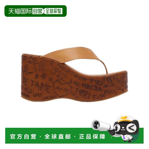 香港直邮Chloe 蔻依 女士 皮质防水台人字拖 CH26【付后1h可退】