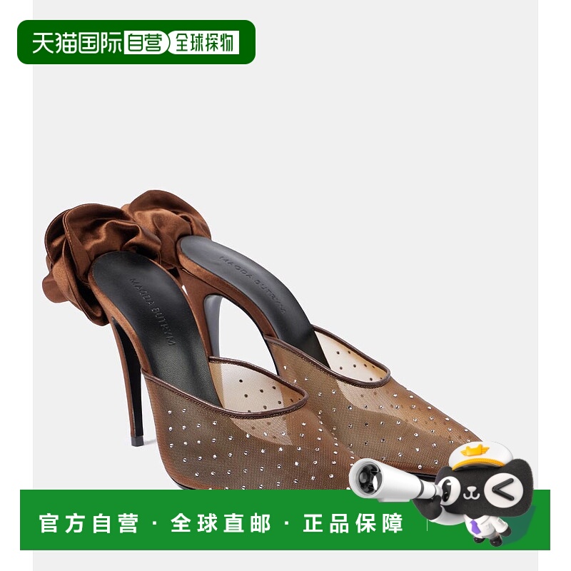 香港直邮magda butrym 女士 花朵装饰精饰网纱凉拖高跟拖鞋单鞋