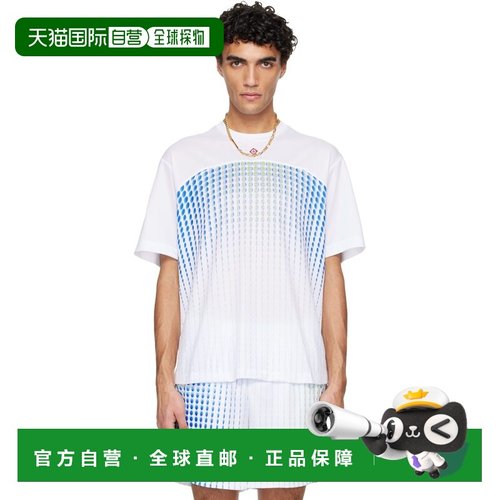 1h可退 香港直邮Casablanca 男士 白色 Tennis Tech T 恤 MSP26JT