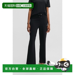 新款 自营欧洲直邮HUGO 带徽标抽绳弹力棉睡裤 BLACK BOSS雨果BOSS