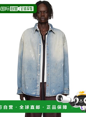 1h可退 香港直邮Acne Studios 艾克妮 男士 蓝色纽扣牛仔衬衫 CB0