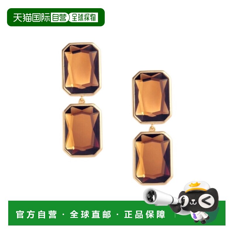 香港直邮SELF-PORTRAIT 女士耳饰 AW25605EGD AW2025 棕色 琥珀多