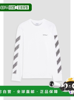 香港直邮off-white 男士 印花棉针织T恤 44MAB086G5J0040110WHITE