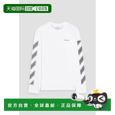香港直邮off-white 男士 印花棉针织T恤 44MAB086G5J0040110WHITE