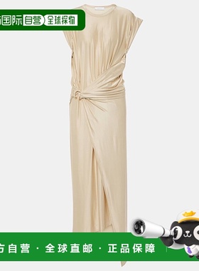 1h可退 香港直邮Rabanne 女士 urania 垂褶不对称中长连衣裙