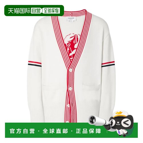 Thom Browne 龙虾嵌花 RWB 条纹开衫 MKC645AY3043