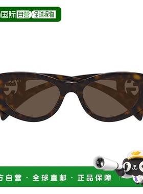 1h可退 香港直邮Gucci 古驰 女士 棕色 Cat-Eye Frame 太阳镜 GG1