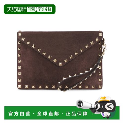 美国直邮valentino 华伦天奴 女士 铆钉中号平袋手拿包 9W2P0P87K