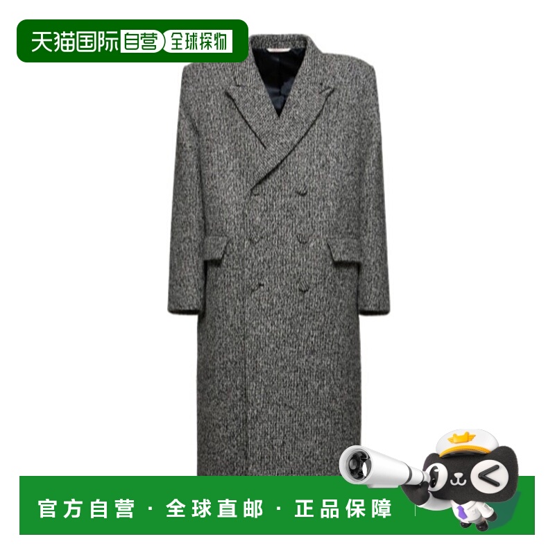 香港直邮Valentino 羊毛混纺双排扣大衣 78I-3GS003华伦天奴